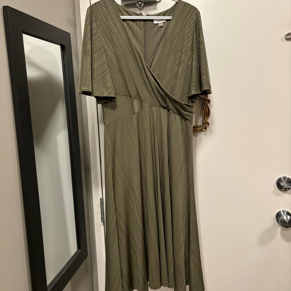 Calvin Klein, Wrap-look, Flare, Midi Dress